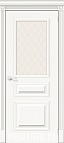 Дверь Вуд Классик-15.1 Whitey с художественным стеклом