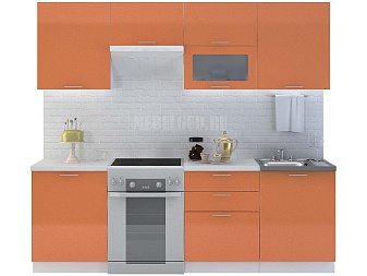 Кухня Оранжевый металлик | 2,4м