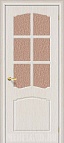 Дверь Альфа П-20 БелДуб стекло Белое