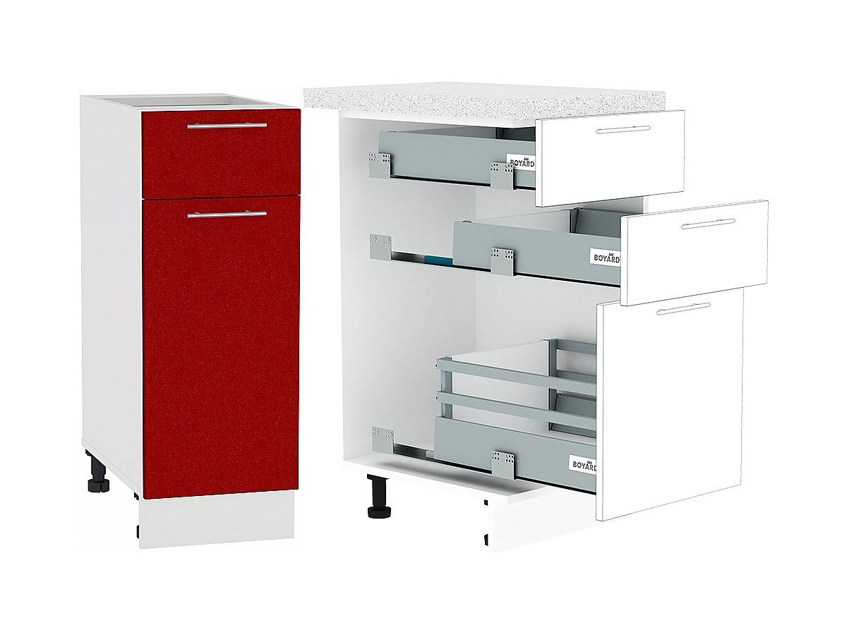 Напольный модуль для кухни. Powerbox1,2 l=450 мм, серый (start). Кухонный модуль с выдвижными ящиками. Кухонный модуль напольный с выдвижными ящиками. Модульные ящики для кухни.
