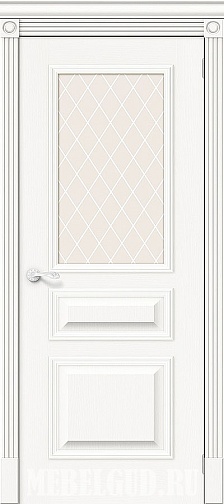 Дверь Вуд Классик-15.1 Whitey с художественным стеклом