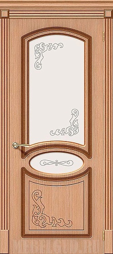 Дверь Азалия Ф-01 Дуб стекло Белое