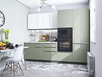 Кухня ФВ-82.12 Silky White/Silky Mint | 2,7м