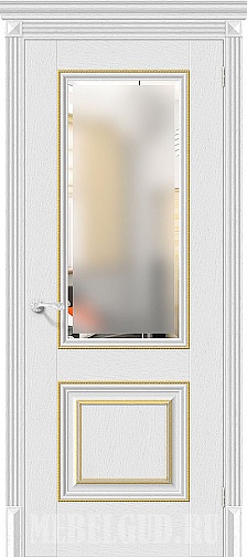 Дверь Классико-33G-27 Virgin белое сатинированное стекло