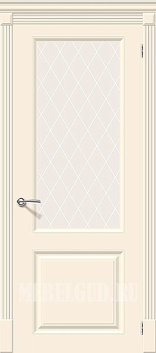 Дверь Скинни-13 Cream стекло Сатинато