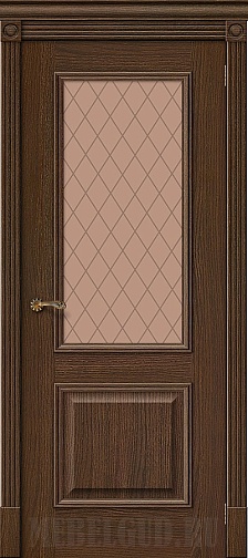 Дверь Вуд Классик-13 Golden Oak с художественным стеклом