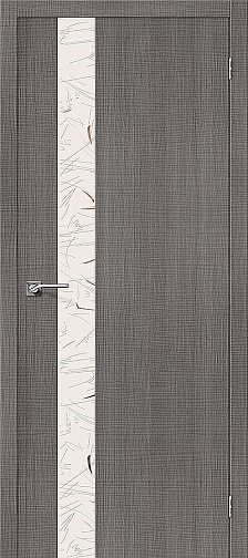 Дверь Порта-51 Grey Crosscut стекло Silver Art