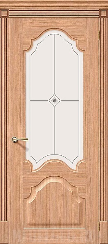 Дверь Афина Ф-01 Дуб стекло Белое