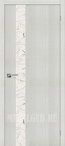 Дверь Порта-51 Bianco Crosscut стекло Silver Art