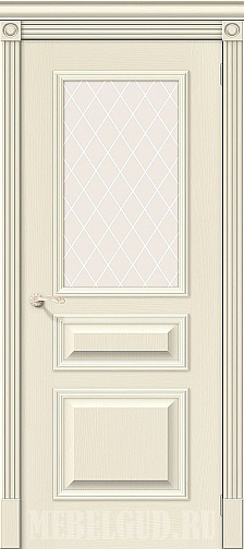 Дверь Вуд Классик-15.1 Ivory с художественным стеклом