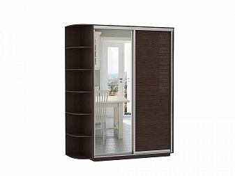 Шкаф-купе Ф-2.05 | 1500x2200 Черное дерево с приставкой и зеркалом