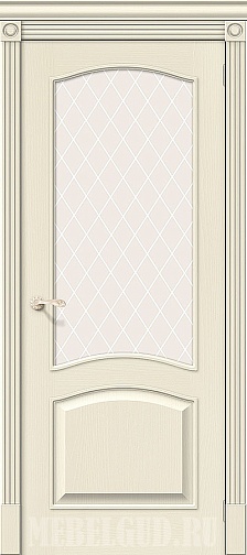 Дверь Вуд Классик-33 Ivory с художественным стеклом