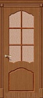 Дверь Каролина Ф-11 Орех стекло Бронзовое