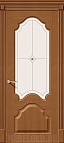 Дверь Афина Ф-11 Орех стекло Белое