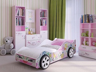 Кровать Леди розовая с колесами