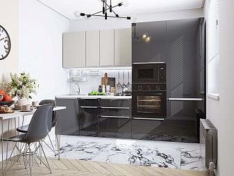 Кухня ФВ-82.12 Silky Light Grey/Anthracite | 2,7м
