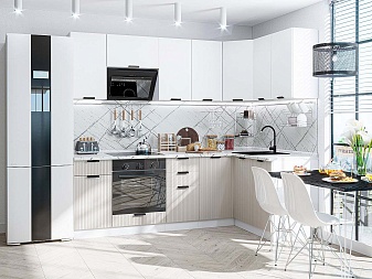 Кухня ФВ-91.3 Белый/Агат | 2,4м/1,4м