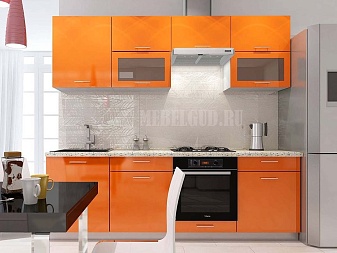 Кухня Глянцевая Оранжевая | 2,1м