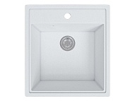 Мойка 465021 1Ч МатБелый квадратная