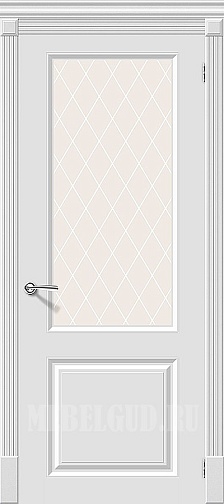 Дверь Скинни-13 Whitey стекло Сатинато