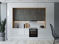 Кухня КХ-75 Белый/Храмовый Камень | 3,4м