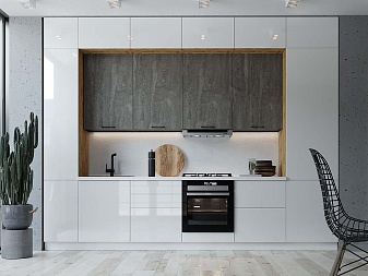 Кухня КХ-75 Белый/Храмовый Камень | 3,4м