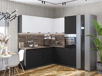 Кухня ФВ-91.4 Белый/Антрацит | 2,15м/1,8м